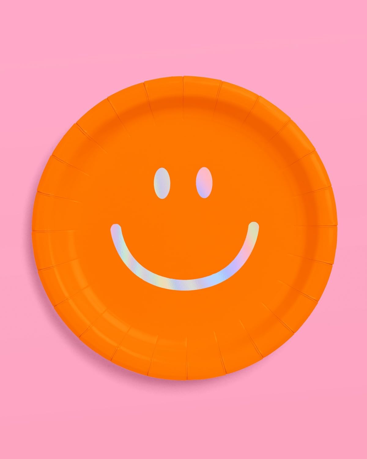 xo, Fetti Smiley Face Paper Plates - 25 pk, 9" | Birthday Party Supplies, Bachelorette Decorations, Birthday Groovy y2k Party, Cool Cake Plates - Image 5