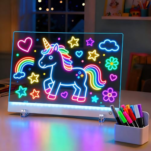 Light Up Led Drawing Board for Kids - Rechargeable 9.8