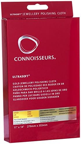 Connoisseurs Gold Jewellery Polishing Cloth | Ultrasoft Jewellery Cleaning Cloth to Clean, Buff & Restore Shine - 100% Cotton Fiber - 28 x 35cm
