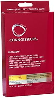 Connoisseurs Gold Jewellery Polishing Cloth | Ultrasoft Jewellery Cleaning Cloth to Clean, Buff & Restore Shine - 100% Cotton Fiber - 28 x 35cm