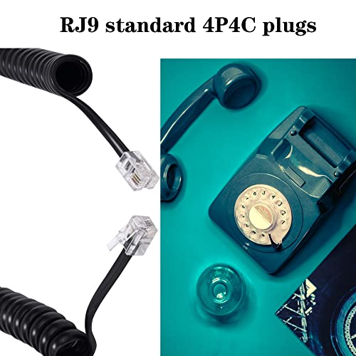 Image of 4Pack 8Ft Uncoiled / 1.4Ft Coiled Telephone Handset Cord with 4 Pack 360 Degree Rotating Landline Cable Detangler Swivel Cord Untangler Telephone Accessory