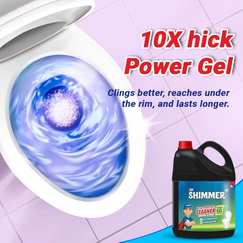 Image of Shimmer Ultra Strong Toilet Cleaner Liquid - 5L Mega Jar | Removes Hard Stains, Limescale & Odor | Thick Bathroom Cleaning Liquid | Extra Thick Cling Technology