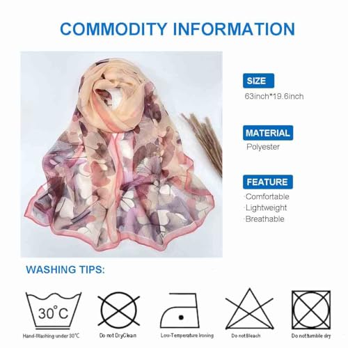 Scarfs for Women Lightweight Neck Scarves Fashion Print Floral Scarf Headscarf Shawls Wraps3
