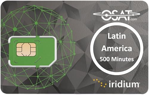 OSAT Iridium Latin America 500 Mins Teléfono satelital prepago Airtime - Validez de 365 días - Recargable - Activación en línea y recargas - Sin