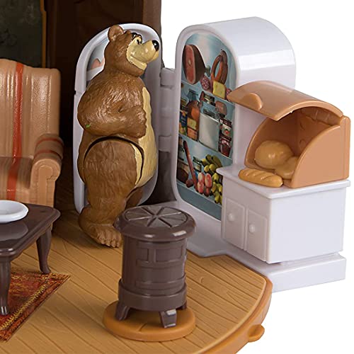 Image of Masha and the Bear Masha, Bear Playset (4 Cm Masha and 6 Cm Bear, Multicolour)