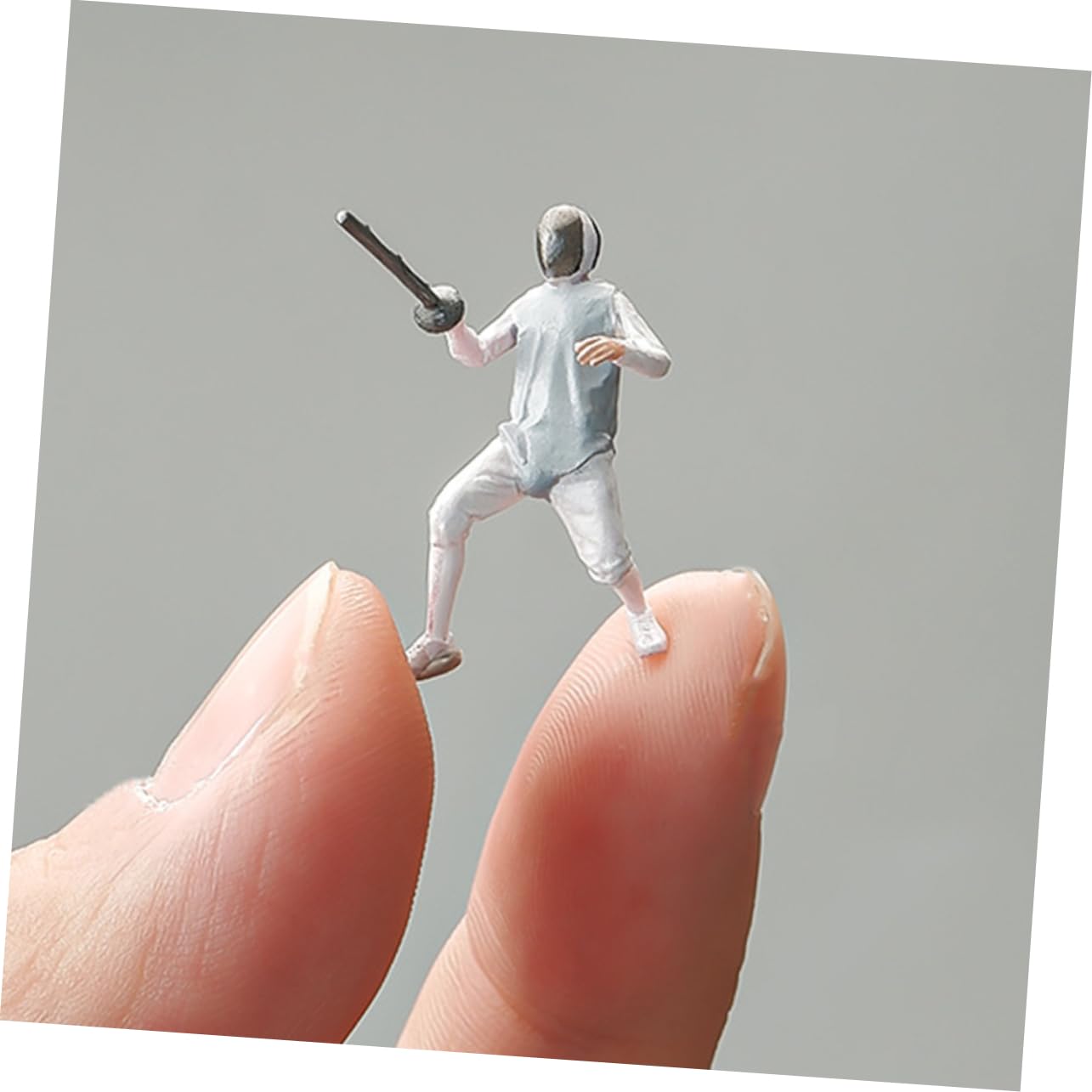Sosoport 2pezzi Persone Minuscole in Scala per Scherma Figure di Modelli di Partite in Resina Decorazioni per Diorama da Tavolo Accessori per Scene in Miniatura Modelli Dipinti Mano