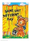 brainbox candy cartolina ufficiale magda archer – 'same shit different day' – cartoline divertenti – magda archer art – stampa a6 – cartolina artistica