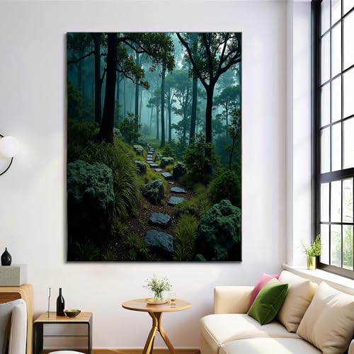 Peintures sur toile bleu-vert : l'élégance des paysages naturels