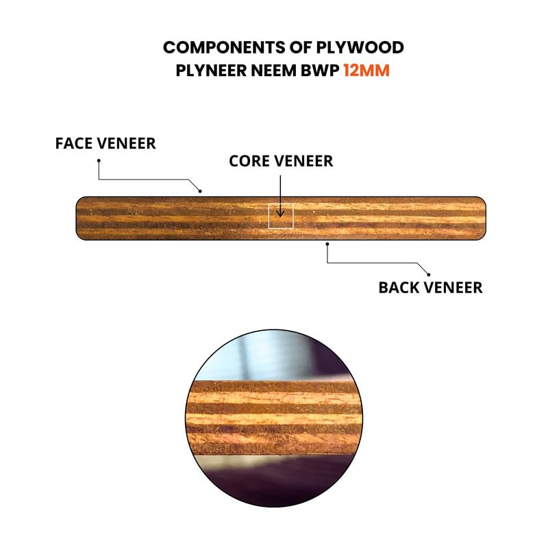 Image of Plyneer Zarc Neem BWP Plywood Premium Gurjan Wood, Waterproof & Durable for Kitchen & Bathroom Makeovers| Available in (12mm)-8ft x 4ft