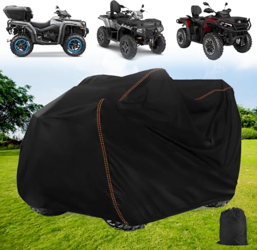 QYMOTO ATV Cover 420D Large ATV Cover XXL 2-UP 4 Wheeler Quad Durable Waterproof Outdoor Full Protection Windproof for CFMOTO Cforce 600 1000 Tour Polaris Sportsman 570 Can am Outlander 570 850