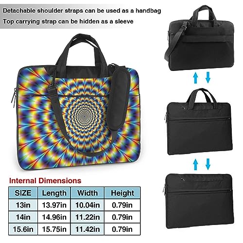 Sac à bandoulière ordinateur portable motif spirale sacoche PC portable homme femme