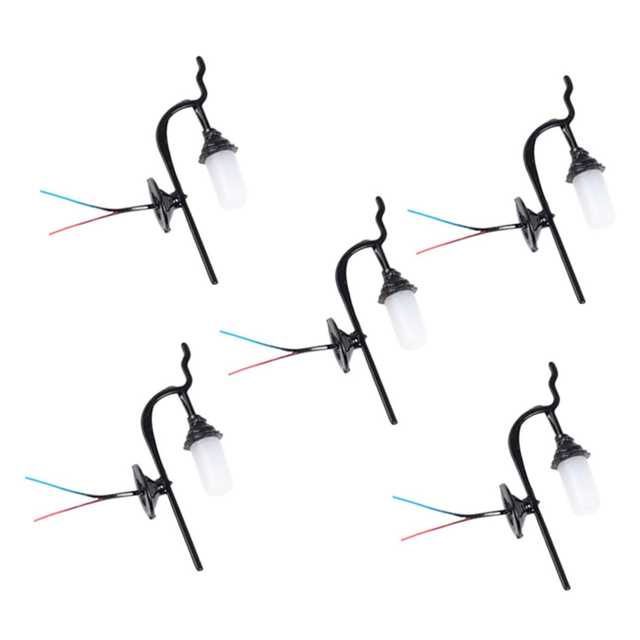 Abaodam 5pcs Miniature Wall Lamp Realistic Landscaping Lights for Mini House Decor for Dollhouse and Table Models Warm Light