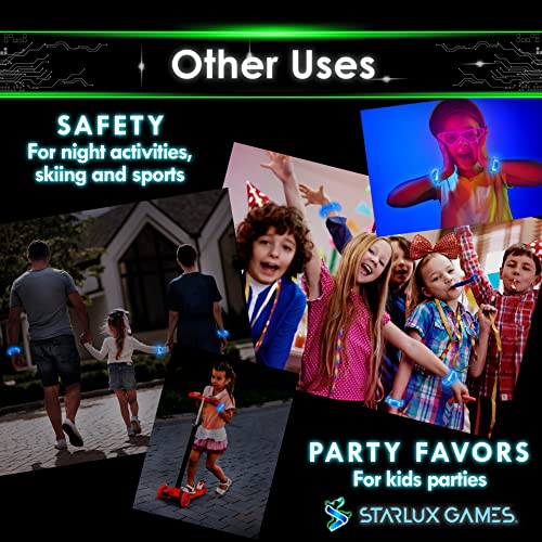 Starlux Games Capture The Flag Redux: Glow-In-The-Dark Bracelet Expansion Set | Add Up To 12 Additional Players | Light Up, Watch Band Style Bracelets | For Glow In The Dark Games #TOP4