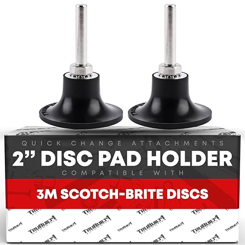 2-inch Conditioning Disc Pad Holder Assembly, Pack of 2-1/4'' Shank - Compatible with 3M ROLOC Scotch-Brite Brand Discs - Speed-Lok TR Quick-Change Attachment