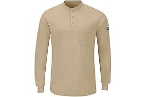 Bulwark Henley FR Work Shirt for Men With Long Sleeves