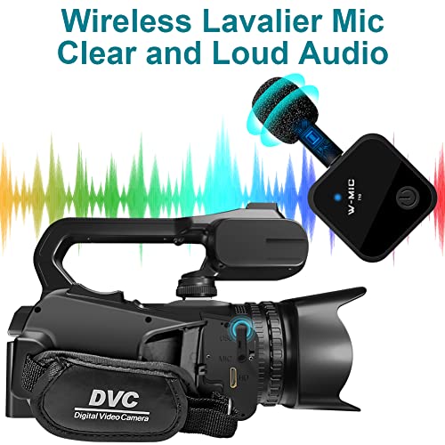 Komery Video Camera Camcorder Uhd Video Camera 4K 64Mp With Focus Function 4.0 Inch Touchscreen Wireless Lavalier Mic, 18X Digital Zoom 4K Video Camera, 4K Camcorder With 64G Sd Card Wifi #TOP2