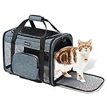 Fostanfly Cat Carriers for Medium Cats Under 20 lbs, Dog Carriers for Small Dogs, Extra Large Pet Bag Soft Sided with Big Pocket,4 Ventilated Windows, 3 Doors