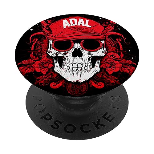 Items Personalized Skull with Adal Name PopSockets Swappable PopGrip, Black