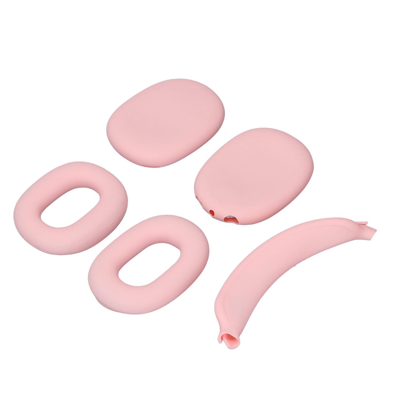 Étui Rigide pour écouteurs avec Couvercle en Silicone pour Les Oreillettes, Sac de Voyage EVA pour Casque, étui de Protection 3 en 1 pour écouteurs USB‑C avec Fonction (Rose Clair)
