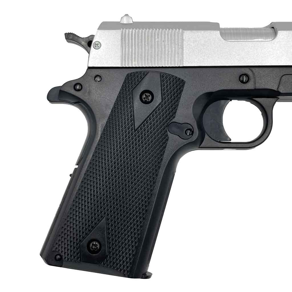 Cybergun Colt 1911 hpa Bicolore Airsoft Palla Pistola-Modello a Molla-Colore: Nero/Argento-Metallo bullone-Potenza 0,5 Joule