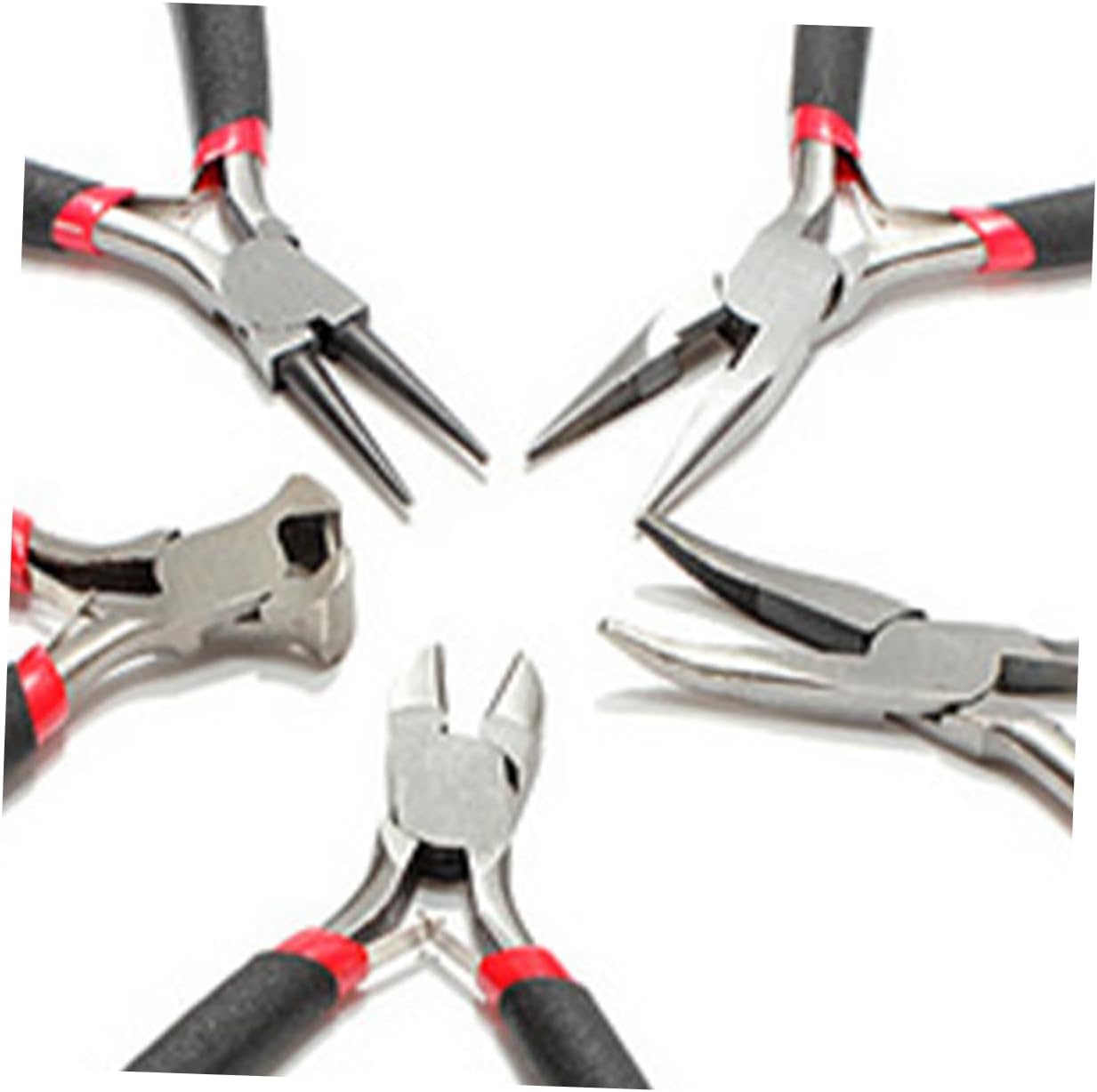 DOITOOL 5pcs Jewelry Pliers Beading Pliers Diy Craft Tools Ergonomic Design for Easy Handling