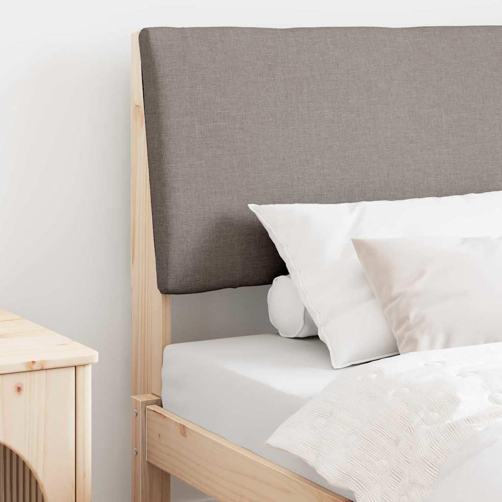 Tête de lit capitonnée taupe 90 cm bois massif pin