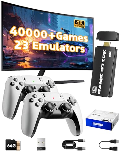 Image of Retro Gaming Console with 40,000+ Built-in Classic Plug & Play Game Video Games with 2 Wireless Controllers