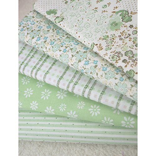 Aisa 50X50Cm Green & White Series Fabric Bundles Flower Printed Cotton Fabric Comfortable Patchwork Fabric Home Textile Material Cloth For Sewing #TOP1