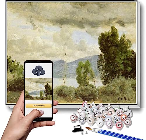 Paint by Numbers for Adult View of Chalet De Chenes Bellvue Geneva Painting by Camille Corot DIY Oil Painting Paint by Number Kits