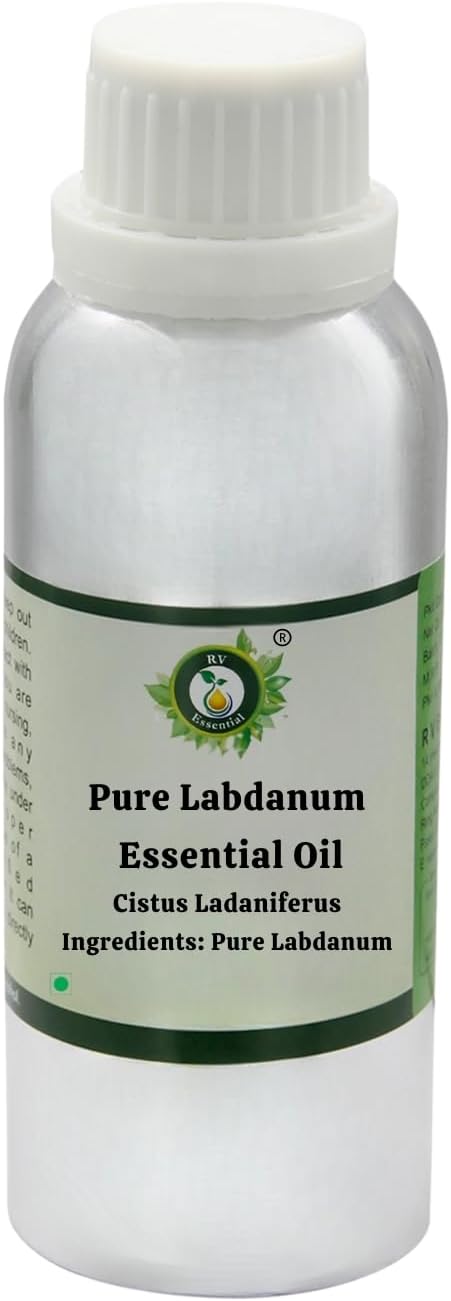 R V Essential Pure Labdanum Essential Oil 300ml (10oz)- Cistus Ladaniferus (100% Pure and Natural Steam Distilled)
