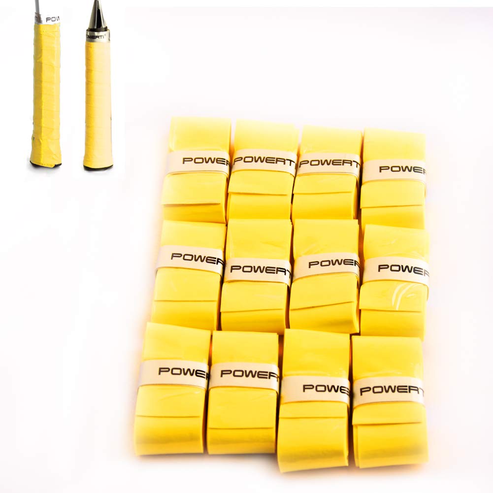 mike Powerti Tennis Racket Grip Tape Overgrip Tacky Overgrip Wrap for Squash Racket, Racquetball, Badminton, Pickleball Paddle, Baseball Bat 12 Piece Per Pack