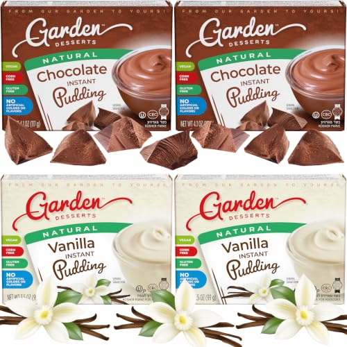 Garden Desserts Chocolate & Vanilla Instant Pudding Mix (4 Variety