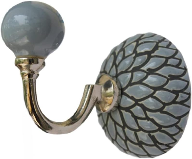 PARIJAT HANDICRAFT Pintado a mano de cerámica bellamente coloreado gancho de pared gancho titular de la llave sombrero ropa colgadores de toallas de