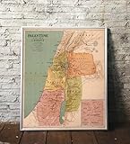 Palestine in the Time of Christ 1916 Map Illustrating the four Gospels. Israel Holy Land Decor, 23x28 inch Unframed Wall Art Print Reproduction, Ancient History Christian Gifts, Bible Posters