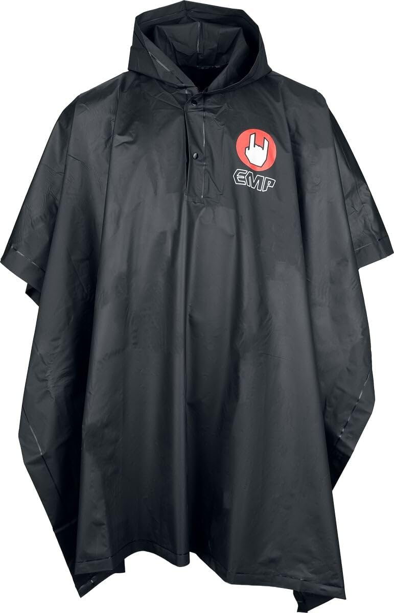 EMP Unisexe Poncho Festival - Poncho Imperméable noir