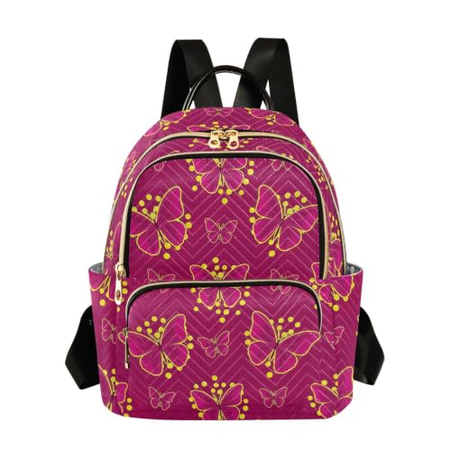 Sac à dos shopping matelassé pour femme petit format jaune fluo