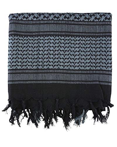 VIZ-UK WEAR Écharpe shemagh en Coton - Multicolore - Noir/Gris,