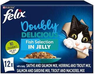 PURINA FELIX AS GOOD AS IT LOOKS DOUBLY DELICIOUS Meat Selection in Jelly with beef and poultry, with chicken and kidney, with lamb and chicken, with turkey and liver Wet Cat Food Pouch 120x100g