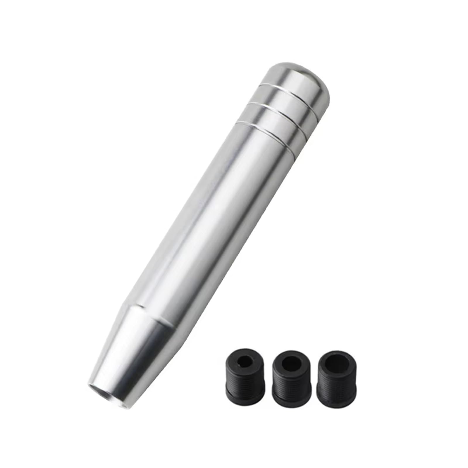 Jsrvqkms 18Cm Silver Gear Shift Knob Auto 13Cm 18Cm Length Manual Car Gear Shift Knob Aluminum Racing With 3 Adapters(18Cm Silver)