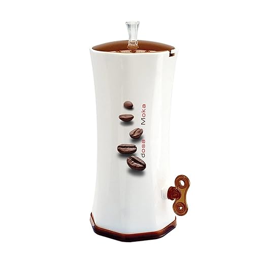 Snips Dosa Moka - Dispensador De Granos De Café (Plástico), Color Blanco Y Marrón En Oferta Snips Dispensador De Café En Polvo 250 G, Contenedor Para Café Moka Con Dosificador, Recipiente De Almacenamiento Para Café, Made In Italy