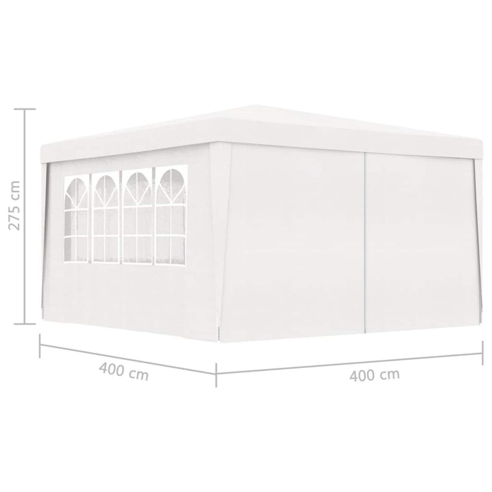 Festnight Carpa Jardín Plegable con Paredes, Carpa para Fiestas 4 x 4 m, Carpa para Fiesta, Gazebo, Cenador Plegable para Camping, Fiestas, Exterior, Color Blanco