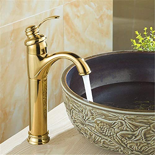 Robinet de lavabo doré au design épuré pour mitigeur de salle de bain chic