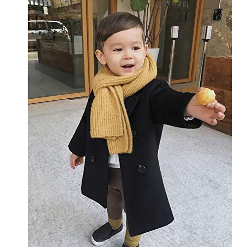 Toddler Boys Trench Coat Mid Length Wool Blend Winter Warm Peacoat Overcoat Kids Plaid Thick Winter Dress Coat2