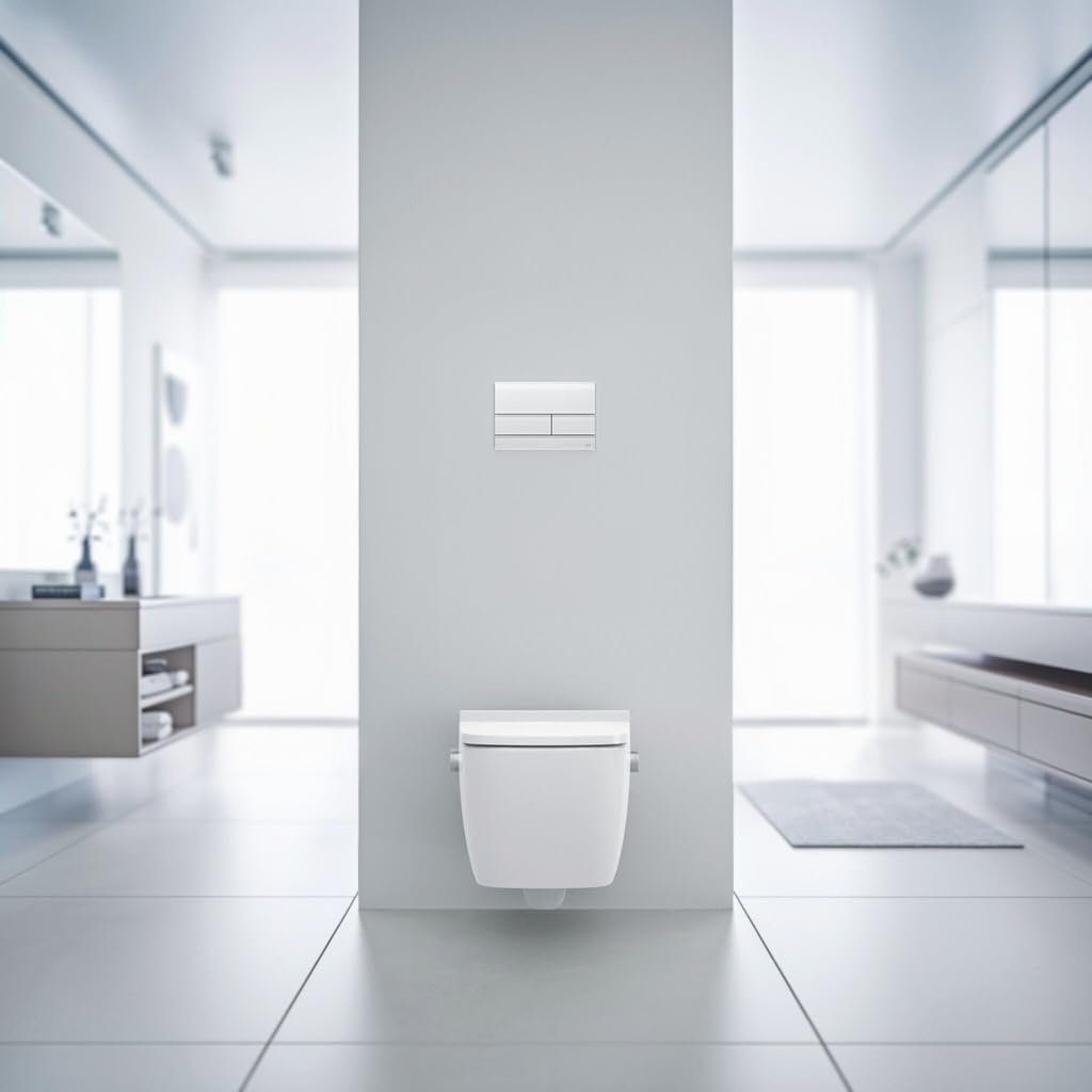 TECEsquare II WC-Betätigungsplatte Glas, für Zweimengentechnik, 9240824, Farbe: Glas weiß satiniert