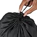 Drawstring Bag with Toggle - Nylon Cinch and Ditty Pouch - Six Pack (Black, 10 x 15 Inch)