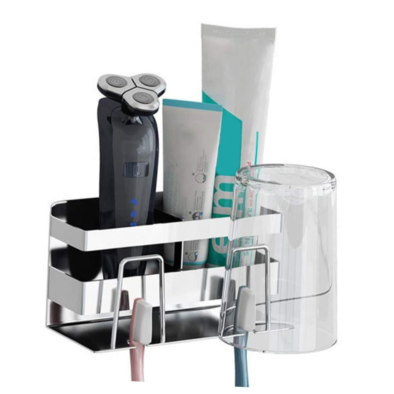 ULTECHNOVO wandmontierter mit einfachem Design aus Edelstahl zahnbürstenhalter zur verhinderung für organisiertes Badezimmer