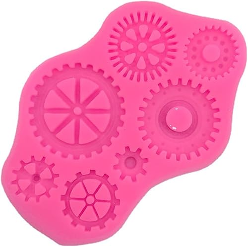 Fondant Mould 2 Pieces of Multiple Gear Mold Silicone Mold DIY Baking Mold Candy Cake Tire Shape Chocolate Clay Mold