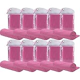 immoono 10 Pack Cooling Towels Bulk Microfiber Ice Towel Quick Dry Breathable Chilly Sweat Towel Sta