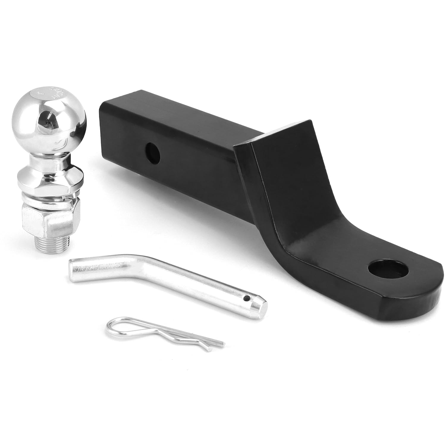QWORK® Adaptador de Enganche de Remolque rebajado 50 mm para vehículos estadounidenses - Montaje de Bola de 50 mm - Pasador de 16 mm - Capacidad de Carga de 2800 kg