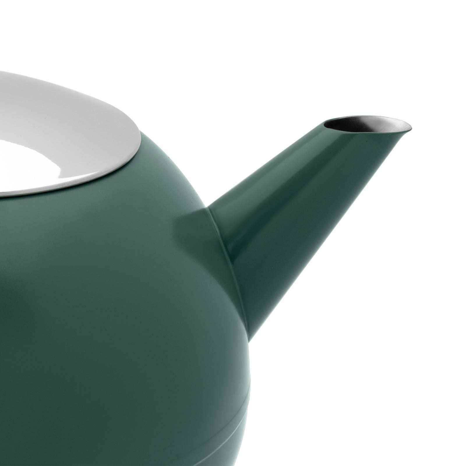 Bredemeijer große doppelwandige Teekanne 1.2 Liter - grüne Edelstahl Kanne & Tee-Filter-Sieb-Aufsatz - ideal für losen Tee